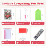 SENQAO Red Truck Diamond Art Kits for Adults,Christmas 5D Diamond Painting Kits for Beginners,Round Full Drill Gem Art for Adults,DIY Diamond Dots Paintings Picture Arts Craft for Home Decor 12x16in SENQAO