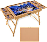 27.7" H Tall Puzzle Table with 6 Drawers, 1500 Pieces Jigsaw Puzzle Board with Folding Legs & Protective Cover - 34" x 26" Portable Table for Adults upvercy
