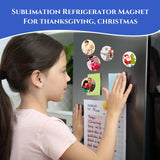 Saysurey Sublimation Magnet Blanks Set 48 Pcs Personalized Sublimation Blank Refrigerator Magnet with 48 Pcs Round Blanks Sublimation Fridge Magnets for Home Kitchen Office Decoration, 1.97'' x 1.97'' Saysurey