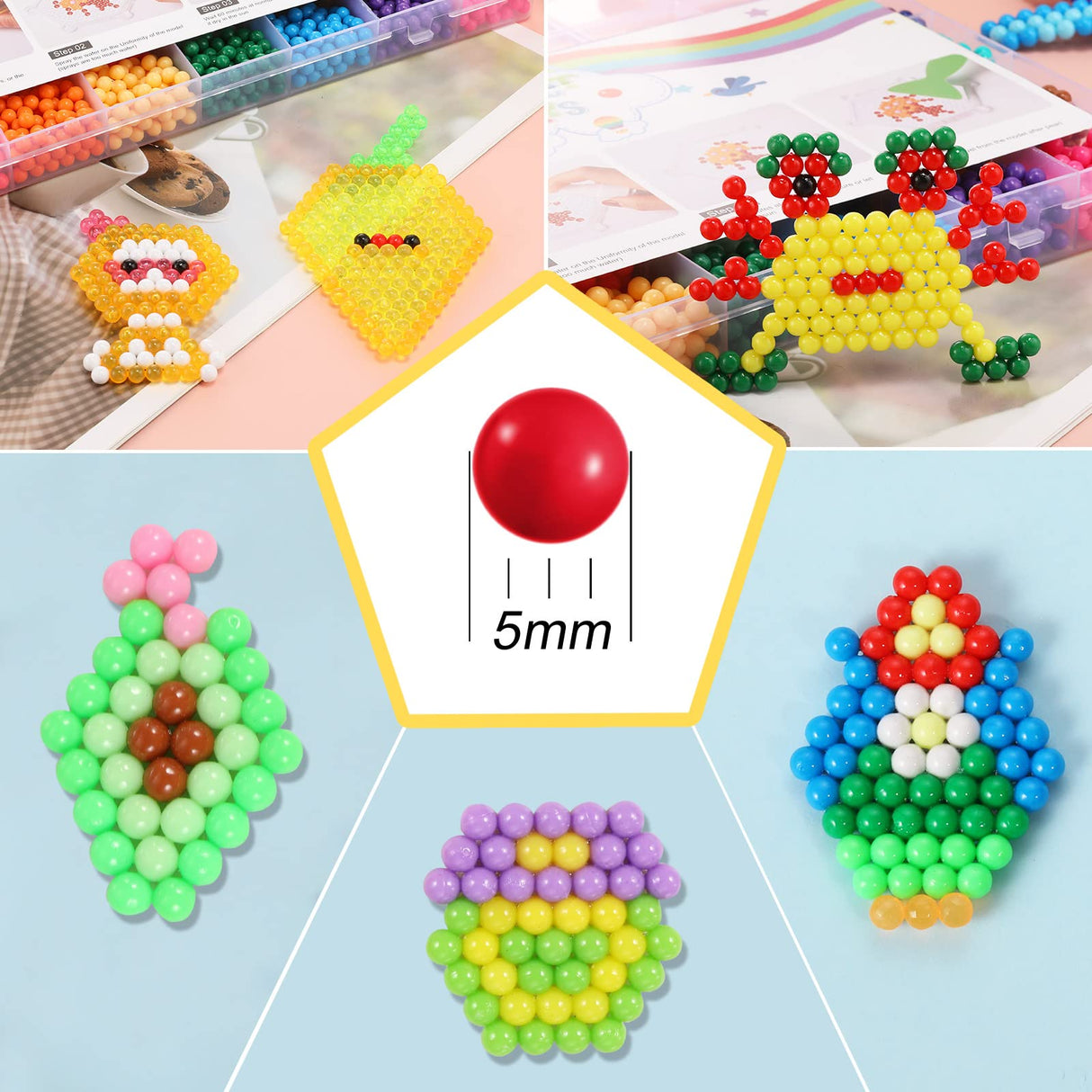 Eenua Non-Iron Fuse Beads Kit 3220 Pcs Beads in 32 Colors Unlimited Creativity Starter Kit Eenua