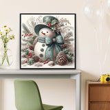 Christmas Snowman Pine Cone Diamond Painting Kits for Adults, 5D Diamond Art Kits for Adults Beginners, DIY Full Round Drill Diamond Dot Painting Gem Art Kits for Adult, Home Wall Decor 13.8x13.8 Inch LKHMVCA