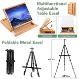 141PCS Deluxe Artist Painting Set, Painting Supplies with 84 Paint(Oil, Watercolor，Acrylic Paint) Metal and Wooden Easels, Canvas, Paper Pads, Paintbrushes etc. for Adults, Kids, Artists ESRICH