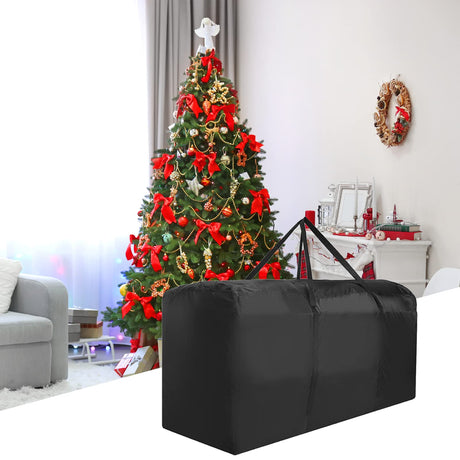 DNIEBW Christmas Tree Storage Bag,Tree Storage Bag 12ft Artificial Disassembled Trees,Heavy Duty Xmas Holiday Tree Bag with Durable Handles & Dual Zipper (Black 68x30x20in) DNIEBW