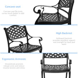 PATIO-IN 5 Piece Cast Aluminum Outdoor Dining Set, Outdoor Table and Chairs Set of 4, Patio Dining Set with 4 Chairs and 42" Round Table, Patio Conversation Set with 1.97" Umbrella Hole PATIO-IN