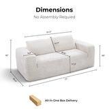 LIKIMIO 71" Loveseat Sofa in a Box - Plush Corduroy Deep Seat Couch, No Assembly Required, Space-Saving Design for Compact Living Room, Apartment, Home Office, Beige LIKIMIO