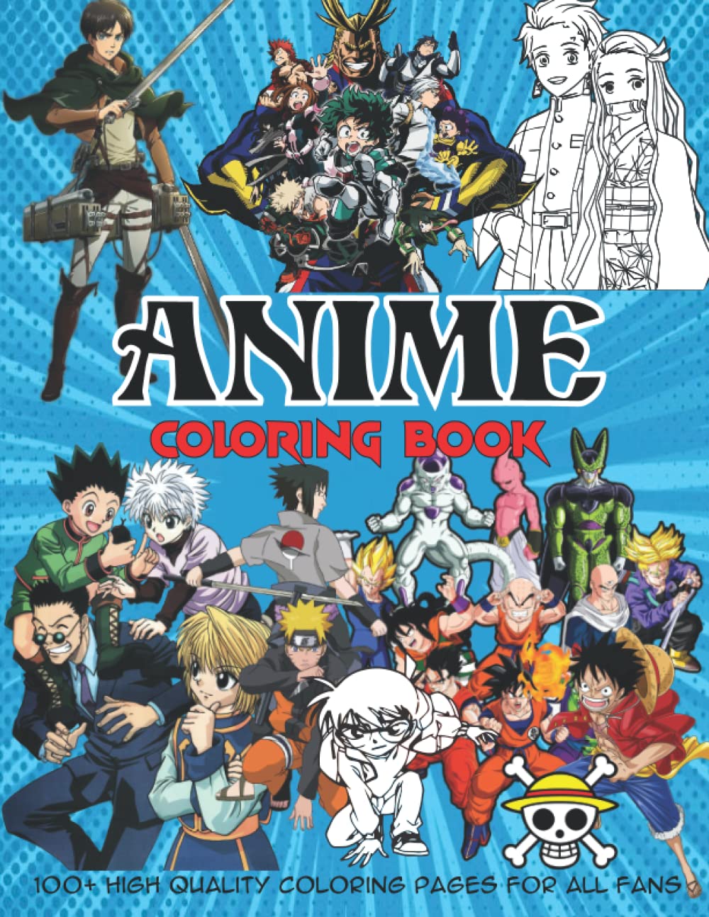 Anime Coloring Book: A Coloring Book for Kids Ages 4-7,8-12, Boys, and Adults, With +100 Anime Characters, Perfect Gift For Stress Relief And Unwind