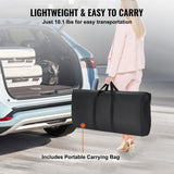 VEVOR Folding Portable Bar Table, Tradeshow Podium Table for Indoor, Outdoor, Party, Picnic, Exhibition, Includes Carrying Case, Storage Shelf and Black Skirt, 38.39" x 15.16" x 34.25" VEVOR