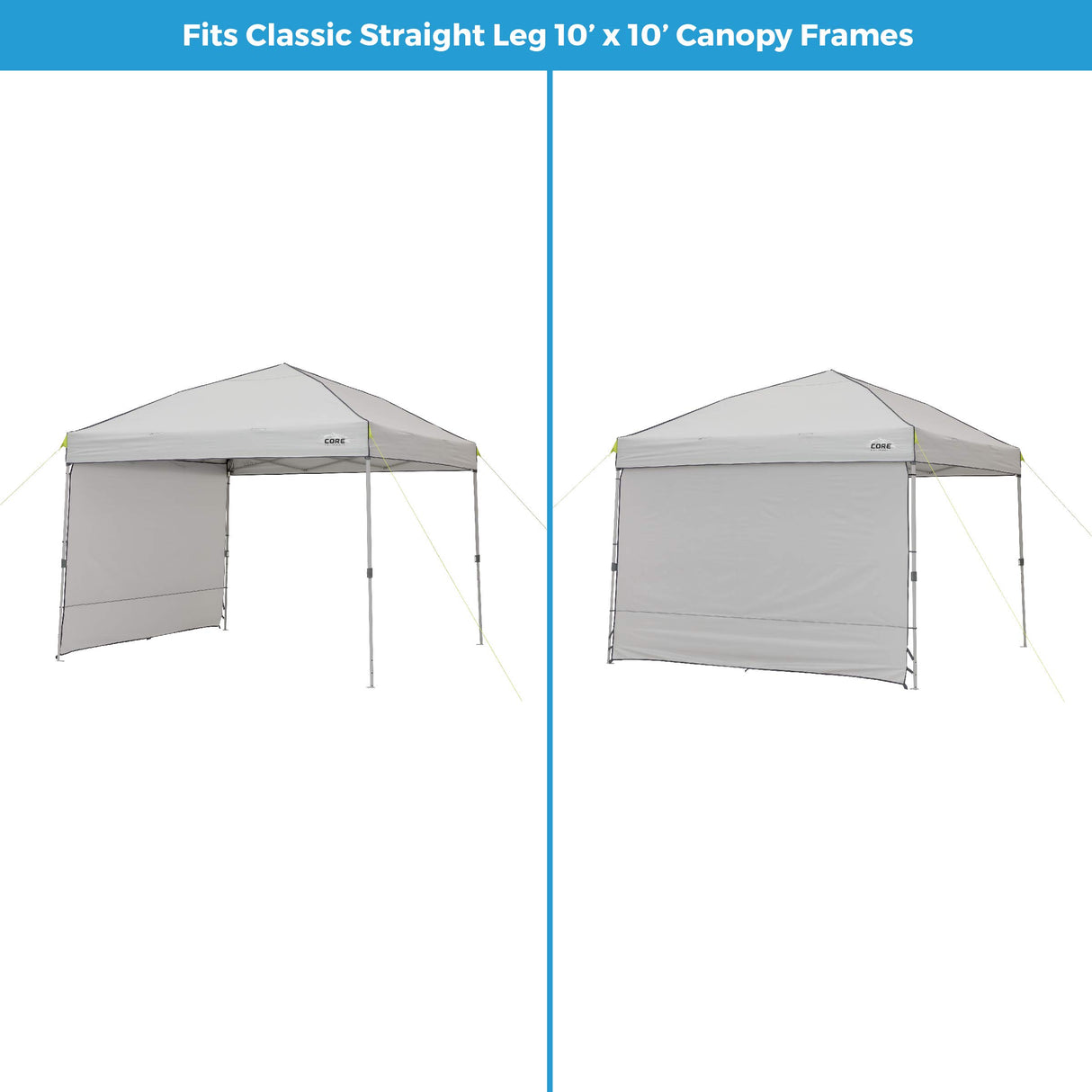 CORE Removable Sun Wall for Straight Leg Canopy Gazebo, Accessory Only, 10 ft x 10 ft CORE