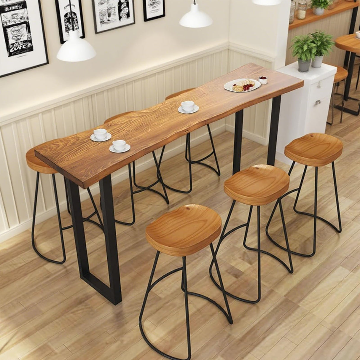 Counter Height Bar Table, 47.2in Home Bar Height Pub Table Industrial High Top Dinning Tables Rectangular Bar Height Tables, Outdoor Long Narrow Console Tables for Coffee Kitchen Restaurant(47.2in) bbyekctc