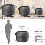 Bean Bag Chair for Adults, 4FT High-Rebound Memory Foam Bean Bag Sofa with Removable Cover, Oversized Bean Bag Couch for Gaming, Reading, and Relaxation, Black Anuwaa