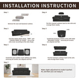 Easy-Going 7 Pieces Stretch Couch Cover Washable Sofa Cover Set for 3 Backrest and Seat Cushion Couch Anti-Slip Sofa Slipcover Furniture Protector with Elastic Bottom (Large, Dark Grey) Easy-Going