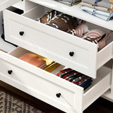 MOUMON Large 4-Door Wardrobe Closet with Doors and Shelves, Armoire Wardrobe Closet with Hanging Rod, Armoires and Wardrobes with 2 Drawers, Armoire for Bedroom White (63”W x 18.9”D x 71.3”H) MOUMON