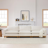 CHITA Super Large Luxury 3 Seat Sectional Modular Sofa, Down Filled Modern Sofa, Deep Seat Comfty Cloud Couch, 118 inch Width, 3 Seat Couch, Solid Wood Leg, Linen CHITA