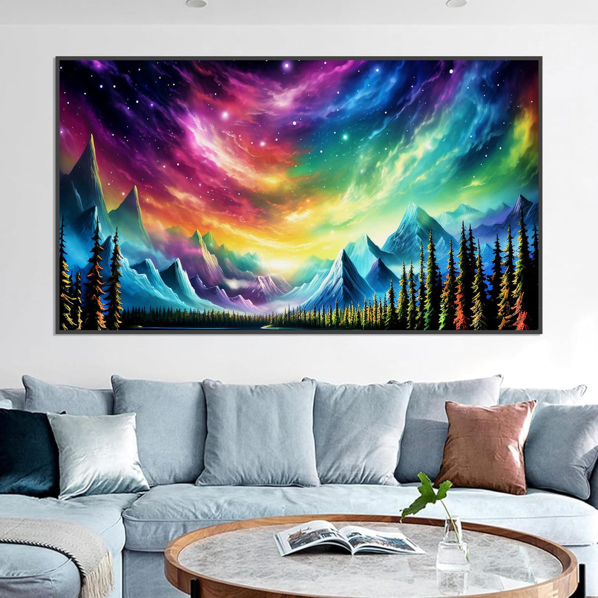 ijbnhd 5D Large Diamond Painting Kits for Adults, 5D Mountain Extra Large Diamond Art Kits, Full Drill Crystal Rhinestone Aurora Gem Art Home Wall Decor Gift(28X 16inch) ijbnhd