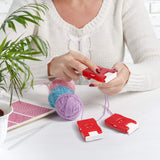 4 Pieces Knitting Counter Stitch Needle Marking Tool Mini Crochet Stitch Knitting Stitch Plastic Knit Stitch Counter, Red Weewooday