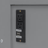 Queen Size Murphy Bed with Desk and Lights, Wood Wall Murphy Bed, Can be Folded Platform Bed with USB Charging Station for Guest Room Home Office (Gray-8.6) XD Designs