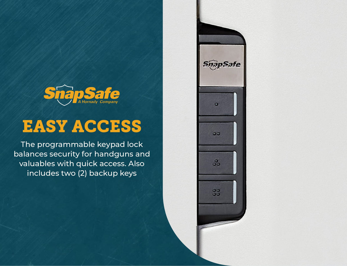 SnapSafe In Wall Tall Safe, Light Grey, 75414 - Hidden Gun Safe Provides Security for your Firearms & Valuables, Keypad Entry - Fits Between 2 Wall Studs, Flush Mount, Ideal for Home, Office SnapSafe