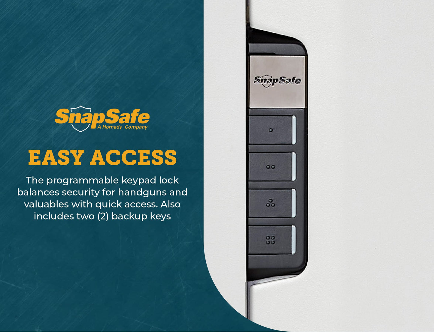 SnapSafe In Wall Tall Safe, Light Grey, 75414 - Hidden Gun Safe Provides Security for your Firearms & Valuables, Keypad Entry - Fits Between 2 Wall Studs, Flush Mount, Ideal for Home, Office