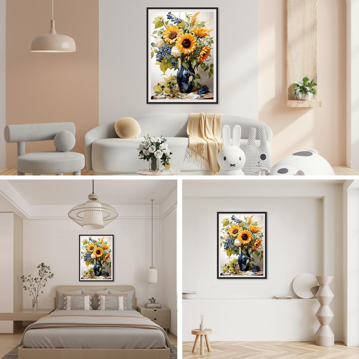 SENQAO Sunflowers Diamond Art Kits for Adults, Full Drill Diamond Dots Paintings for Beginners, Round 5D Paint with Diamonds Pictures Gem Art Painting Kits DIY Adult Crafts Kits 12x16inch SENQAO