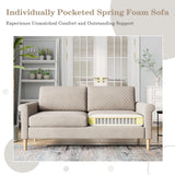 Vesgantti 65" Beige Loveseat, Comfy Mid-Century Modern 2-Seat Sofa, No-Tool Assembly Small Couch for Living Room & Bedroom Vesgantti