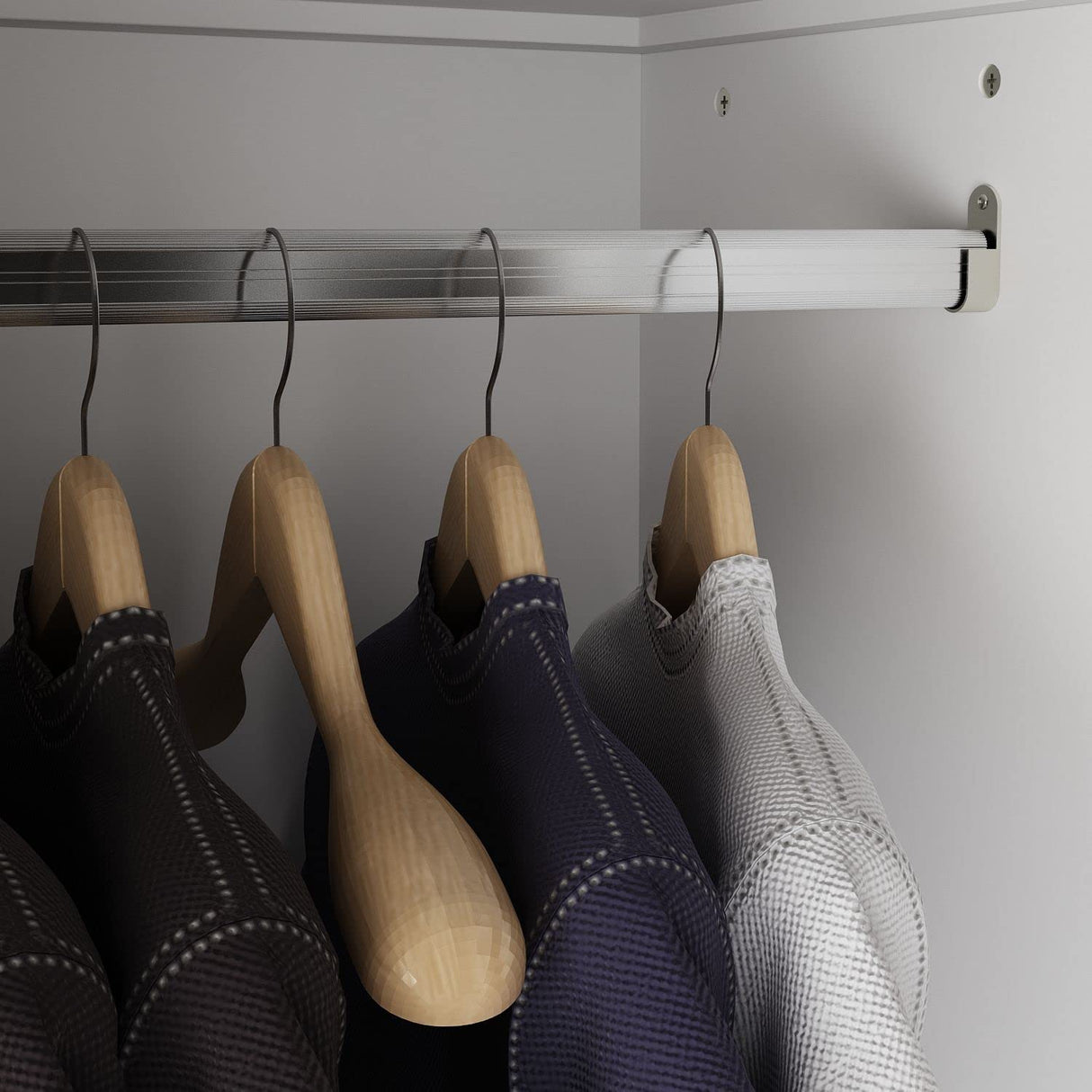 FAMAPY Wardrobe Closet with 2 Glass Doors & 3 Drawers, Armoire Wardrobe Closet with Hanging Rod, Gold Metal Handles, Bedroom Armoire Closet White (31.7”W x 19.3”D x 74.9”H) FAMAPY