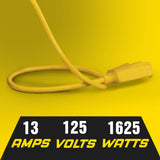 ReelWorks Extension Cord Reel Retractable, 14AWG x 40' Ft 3C SJT, Wall Mount Kit, 3 Outlet/Triple Tap Connector ReelWorks