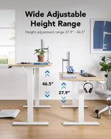 HUANUO 55" x 24" Electric Standing Desk Adjustable Height, 4 Memory Height Settings, Headphone Hook, Cable Manager, Sit Stand Up Desk for Home Office & Computer Workstation, Natural HUANUO