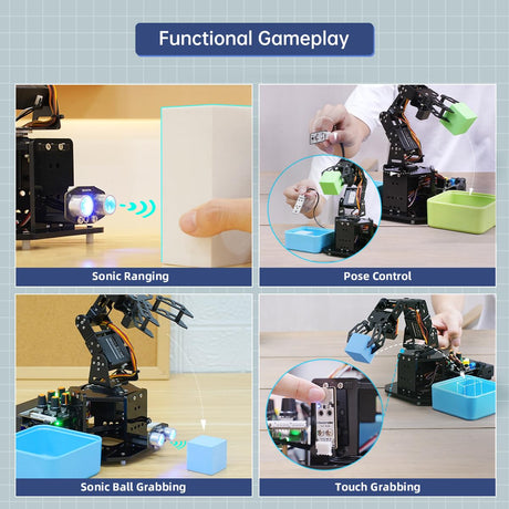 Robotic Arm with Arduino 5DOF/Axis AI Smart Robot Arm Open Source STEM Educational Building Robotics & Engineering Kits, Science/Coding/Programming Set, miniArm Standard Kit LewanSoul