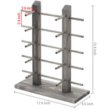 MyGift Sunglasses Display Stand, Vintage Gray Wood Tabletop Eyeglass Storage Rack, Holds up to 10 Pairs of Eyewear MyGift