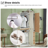 Sophshelter Armoire Wardrobe Closet Wood, 3 Door 3 Drawers White Closet Wardrobe for High Storage Capacity, Tall Cabinet Closet with 3 Hanging Rod 47.3" L x 20.3" W x 72" H Sophshelter