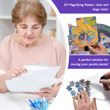 Sunix 1500 Pieces Jigsaw Puzzle Board, Foldable Puzzle Mat with Non-Slip Surface & 4 Sorting Trays, 39" x 26" Large Portable Puzzle Board Puzzle Pad, Felt Puzzle Table Top for Adults and Kids Sunix