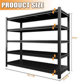 Vaernevy 59''W/72''H Garage Shelving Units Heavy Duty 3500LBS Metal Storage Shelves Adjustable Steel Industrial Shelving 5 Tier Storage Shelf Rack for Basement, Warehouse Vaernevy