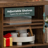 GAZHOME TV Stand for TV up to 65 Inches, TV Cabinet with Open Storage, TV Console Unit with Shelving for Living Room, Entertainment Room, Rustic Brown GAZHOME