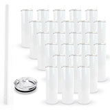 Hogg 20oz Holographic Sublimation Tumbler (24 Units), Sublimation Cups with Lids and Straws, 20 oz Tumbler Sublimation Blanks, Insulated Stainless Steel Tumblers 20 oz, Sublimation Tumblers Bulk Hogg