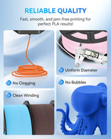 JAYO PLA 3D Printer Filament Bundle 11KG, PLA Filament 1.75mm Bulk, 10 Pack 1.1kg Spool (Black,White,Gray,Pri-Cyan,Cherry Red,Olive Green,Sunny Orange,Pri-Yellow,Sakura Pink,Chocolate) JAYO