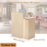 HEOTJUUQ Reception Desk with LED Light Strip, Compact Reception Counter, Front Counter with Lockable Drawer, 6 Color Options, Retail Checkout Counter for Salon, Office, Boutique HEOTJUUQ