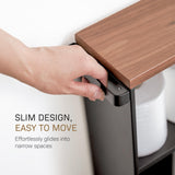 YAMAZAKI Home Slim Rolling Storage Cart – Narrow Bathroom Storage Cabinet with Handle, Slim Bathroom Storage Cart with Wheels, Easy Assembly, Steel + Wood, Black YAMAZAKI