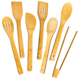 Wooden Spoons for Cooking 7-Piece, Kitchen Nonstick Bamboo Cooking Utensils Set, Durable and Healthy Bamboo Wooden Spatula Spoon for Cooking, Eisinly Eisinly