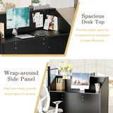 47.2 inches Reception Desk with Counter Modern Front Table Checkout Counter Table Retail Counter for Reception Room,Salon,Office,Store,Shop,Clinic,Lobbies,Retail,Home,Black QUNTTINA