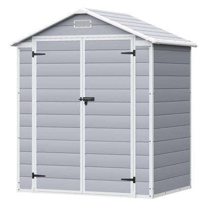 Homall Resin Outdoor Storage Shed, 6 X 4 FT Garden Tool Sheds & Outdoor Storage House with Single Lockable Door for Backyard Garden Patio Lawn