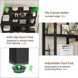 Keyluv Black Corner Bookshelf 72" Tall Corner Book Shelves Cases 2 Pieces Open Bookcase Large Storage Display Shelf Standing 6 Tier Shelving Unit with Cabinet for Home office Living Room, Wood & Metal Keyluv