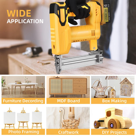 18 Gauge Brad Nailer/Narrow Crown Stapler Compatible with Dewalt 20V MAX Battery(NO Battery) 2 in 1 Cordless Nail Gun with 1000 Nails and 1000 Staples for Home Improvement, DIY and Woodworking Funnywhale