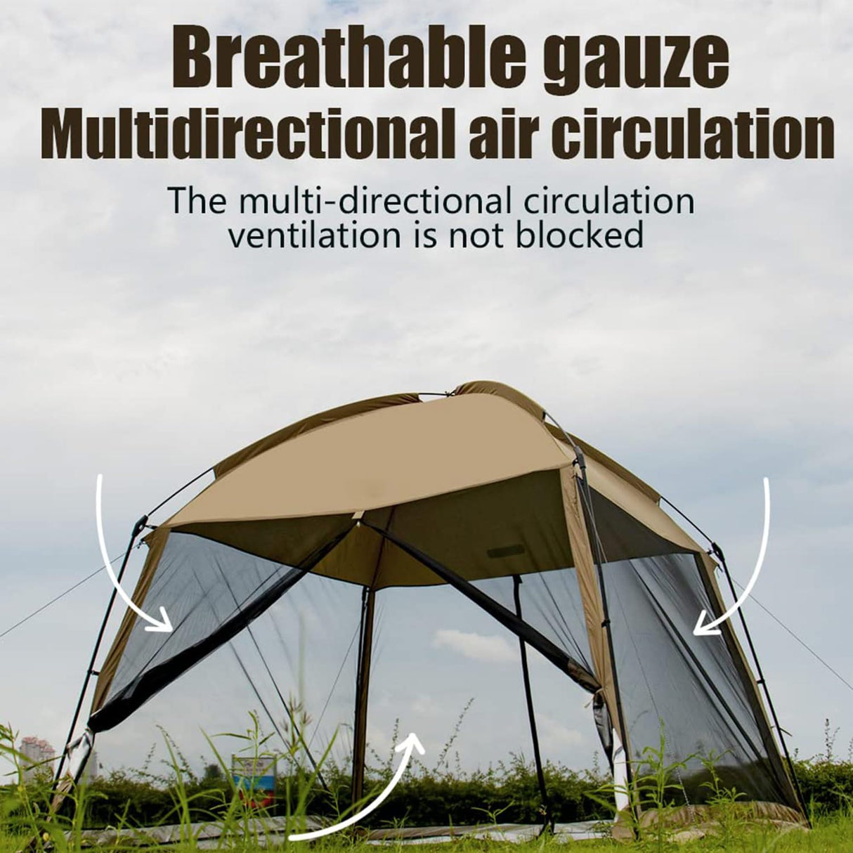 GVDV Screen House Tent 11x11 Ft Mesh Net, Outdoor Camping Screen Room Sun Shade Gazebo Shelter Included Carry Bag, Easy Setup & Waterproof, Perfect for Family Picnic, Backyards, BBQ and Party GVDV