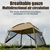 GVDV Screen House Tent 11x11 Ft Mesh Net, Outdoor Camping Screen Room Sun Shade Gazebo Shelter Included Carry Bag, Easy Setup & Waterproof, Perfect for Family Picnic, Backyards, BBQ and Party GVDV