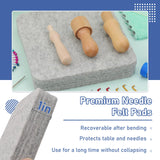 Mayboos Felting Kit - 6"x6" Felting Pad & Tools with Needles, Finger Guards, Wooden Handle Scissor, Bag for Beginner & Professional DIY Mayboos