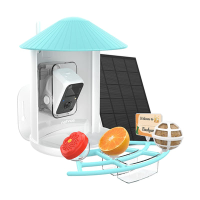 NETVUE Birdfy Pro - Bird Feeder with Camera, Wider Perch DIY Add-ons, Hummingbird Feeder, Suet Ball, Jelly Feeder, Auto Capture Bird Videos & Motion