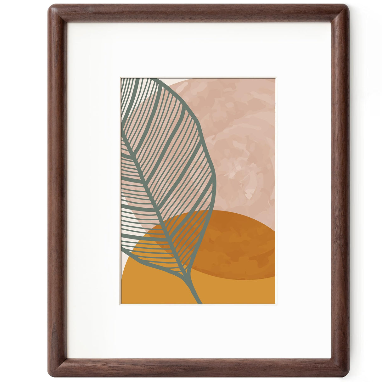 Axeman 8 x 10 Picture Frame - Solid Walnut Frame 8x10 Matted to 5x7 - Rounded Corner Walnut Photo Frame 8 by 10 with Tempered Glass - Natural Wood Picture Frame with Removable Ivory Mat - Walnut Axeman