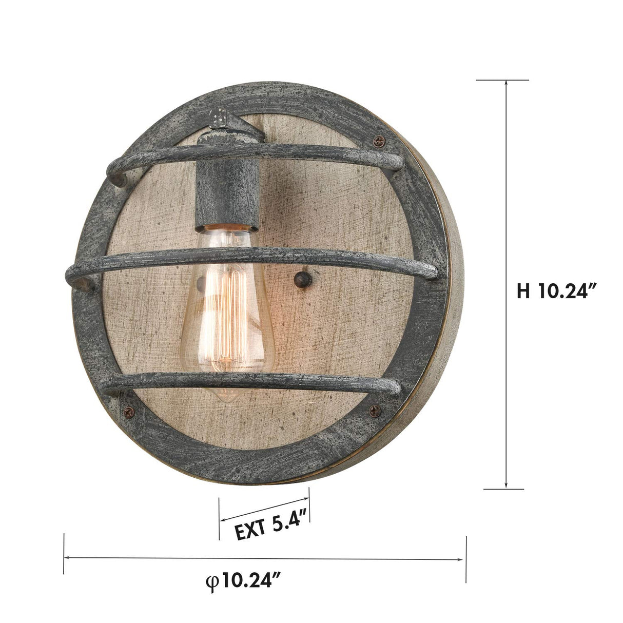 DAYCENT Farmhouse Sconces Wall Lighting Weathered Wood Wall Sconce Rustic Flush Mount Stained Finish DAYCENT