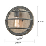 DAYCENT Farmhouse Sconces Wall Lighting Weathered Wood Wall Sconce Rustic Flush Mount Stained Finish DAYCENT