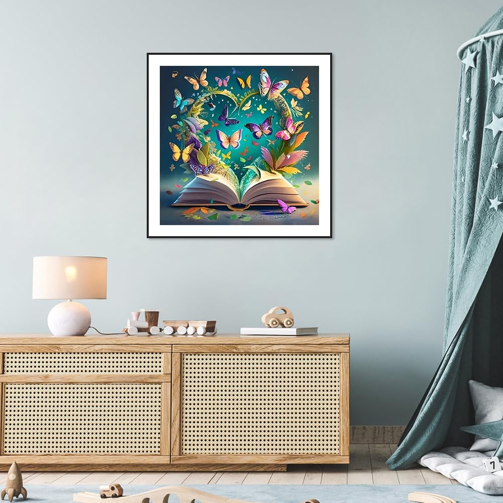 Reluohuo Book Diamond Art Kits for Adults, Love 5D Full Drill Diamond Painting Kits for Beginner, DIY Diamond Painting Kits for Home Wall Decor, 12x12 Inch Reluohuo